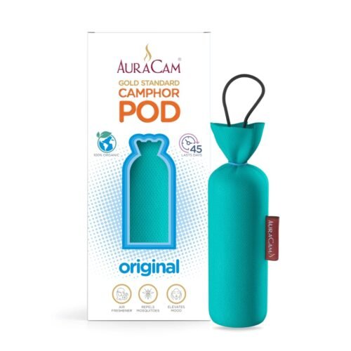 AuraCam Gold Standard Camphor Pod/Camphor Cone (Original) - Set of 2 - Camphor Pod Air freshener For Room, Car, Bathroom, Office & Toilet | Long-Lasting Camphor Cone for Home