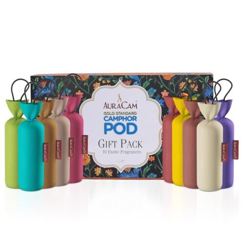 AuraCam Gold Standard Camphor POD Gift Pack 10 Exotic Fragrance HamperGift | Premium Gift Hamper