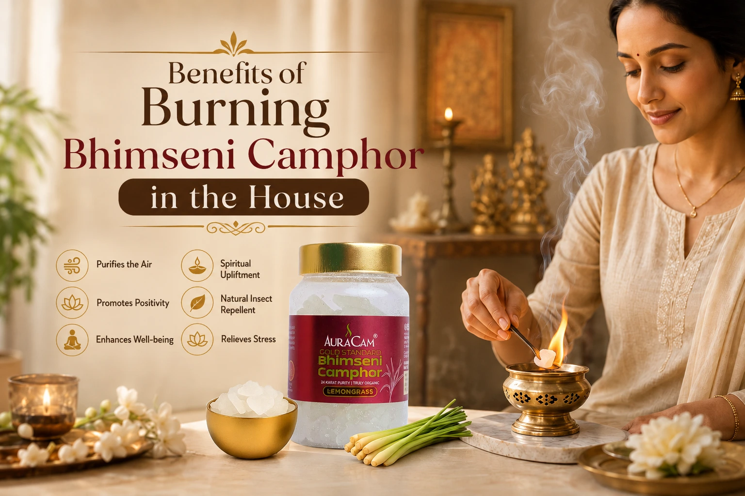 Benefits of Burning Bhimseni Camphor in the House