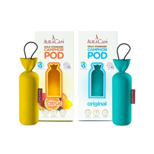 AuraCam Gold Standard Camphor Pod/Camphor Cone - 1 Original + 1 Citrus (Pack of 2)