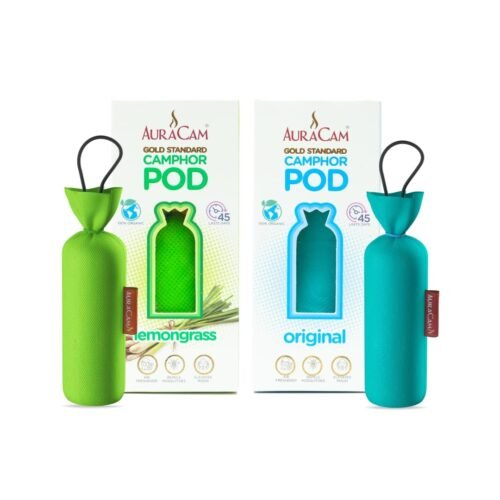 AuraCam Gold Standard Camphor Pod/Camphor Cone - 1 Original + 1 Lemongrass (Pack of 2)