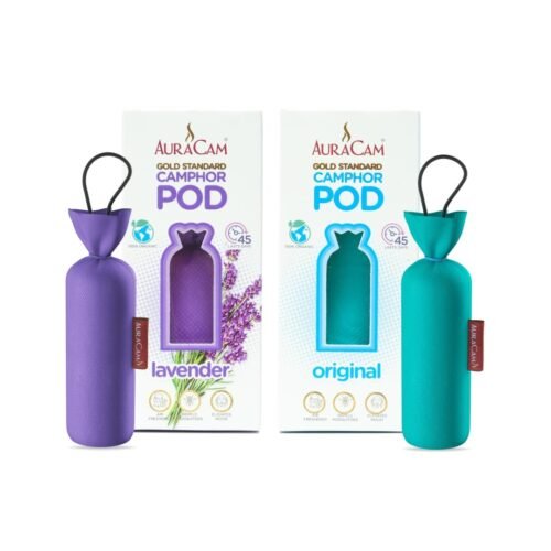 AuraCam Gold Standard Camphor Pod/Camphor Cone - 1 Original + 1 Lavender (Pack of 2)