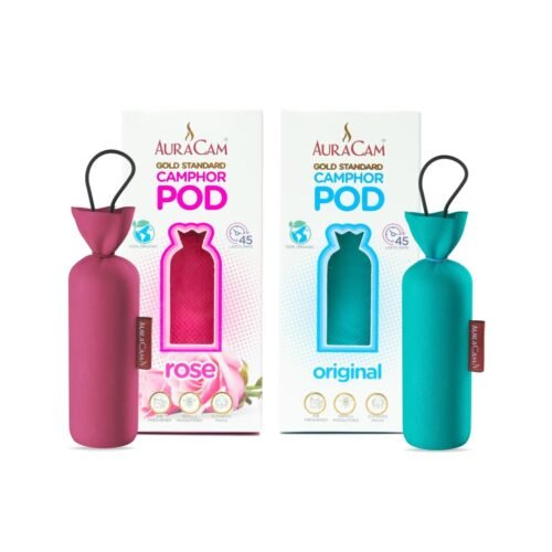 AuraCam Gold Standard Camphor Pod/Camphor Cone - 1 Original + 1 Rose (Pack of 2)