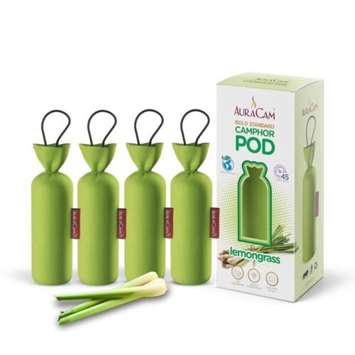 AuraCam Gold Standard Camphor Pod/Camphor Cone (Lemongrass) - Set of 4