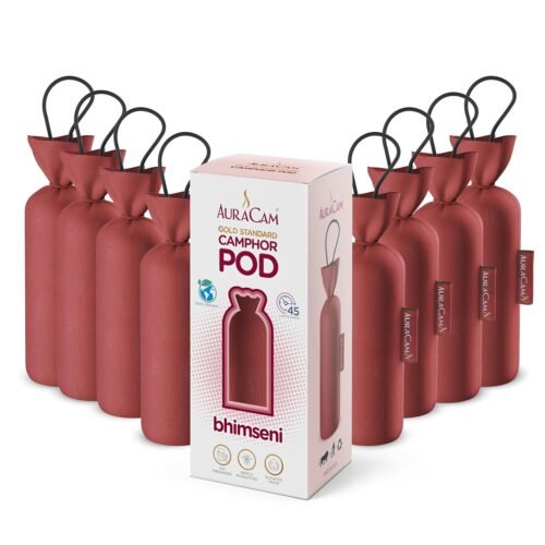 AuraCam Gold Standard Camphor Pod/Camphor Cone (Bhimseni) - Set of 8
