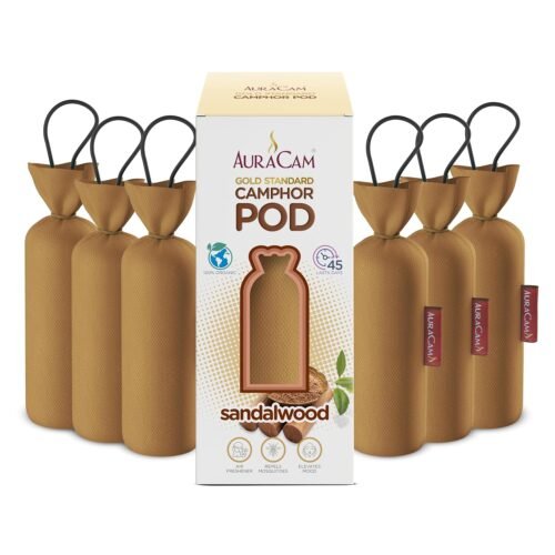 AuraCam Gold Standard Camphor Pod/Camphor Cone (Sandalwood) - Set of 6