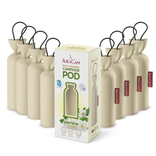 AuraCam Gold Standard Camphor Pod/Camphor Cone (Jasmine) - Set of 8