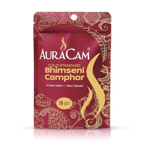AuraCam Pure Bhimseni Camphor Pouch - 50 gm, Pack of 1