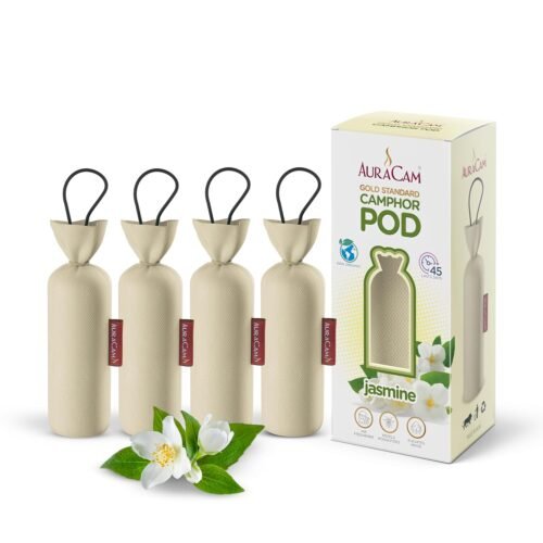 AuraCam Gold Standard Camphor Pod/Camphor Cone (Jasmine) - Set of 4