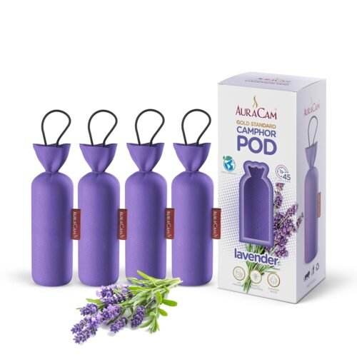AuraCam Gold Standard Camphor Pod/Camphor Cone (Lavender) - Set of 4