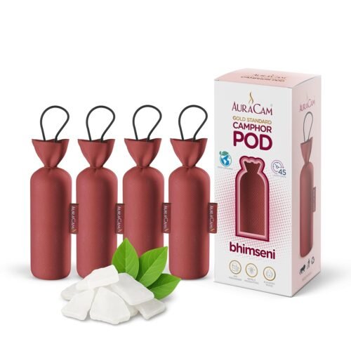 AuraCam Gold Standard Camphor Pod/Camphor Cone (Bhimseni) - Set of 4