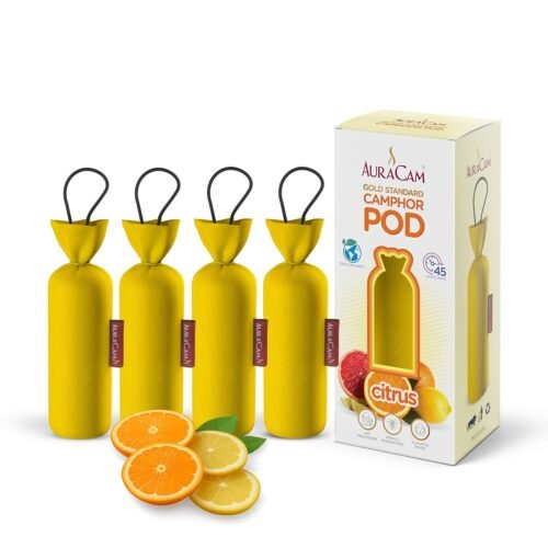 AuraCam Gold Standard Camphor Pod/Camphor Cone (Citrus) - Set of 4