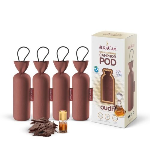 AuraCam Gold Standard Camphor Pod/Camphor Cone (Oudh) - Set of 4