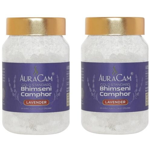 AuraCam Gold Standard Bhimseni Camphor - Lavender Fragrance, 100 gm (Pack of 2)